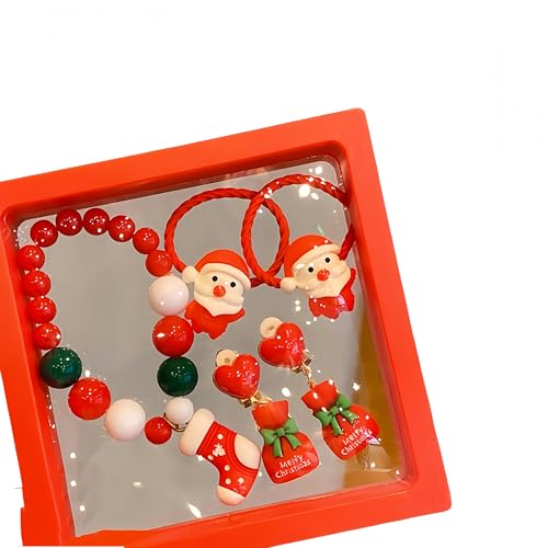 Proumhang Weihnachts-Armband und Ohrring-Set, Lustiges Festtags-Armband, Handgemachter Schmuck für Frauen, Kinder & Jugendliche, Feiertage,Stil 4 Proumhang Weihnachts-Armband und Ohrring-Set, Lustiges Festtags-Armband, Handgemachter Schmuck für Frauen, Kinder & Jugendliche, Feiertage,Stil 4 von Proumhang