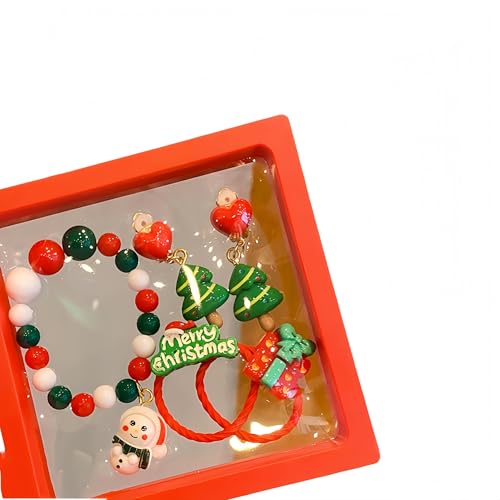Proumhang Weihnachts-Armband und Ohrring-Set, Lustiges Festtags-Armband, Handgemachter Schmuck für Frauen, Kinder & Jugendliche, Feiertage,Stil 6 Proumhang Weihnachts-Armband und Ohrring-Set, Lustiges Festtags-Armband, Handgemachter Schmuck für Frauen, Kinder & Jugendliche, Feiertage,Stil 6 von Proumhang