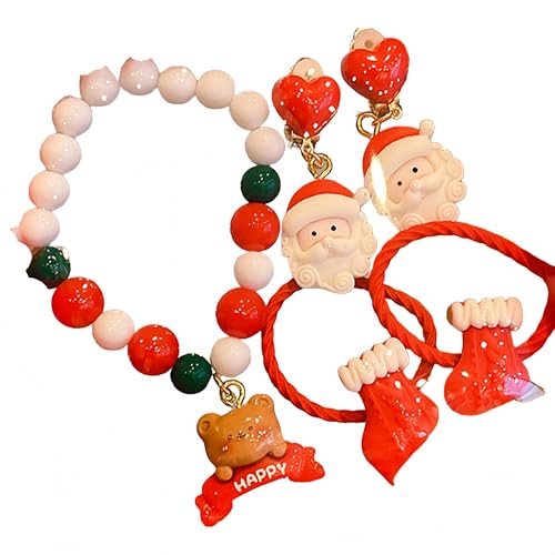 Proumhang Weihnachts-Armband und Ohrring-Set, Lustiges Festtags-Armband, Handgemachter Schmuck für Frauen, Kinder & Jugendliche, Feiertage,Stil 7 Proumhang Weihnachts-Armband und Ohrring-Set, Lustiges Festtags-Armband, Handgemachter Schmuck für Frauen, Kinder & Jugendliche, Feiertage,Stil 7 von Proumhang