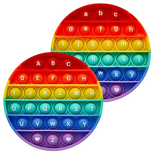 Proweber Alphabet-Pop-Fidget-Spielzeug, Buchstaben, ABC-Zahlen, Lern- und Lernspielzeug, rund, sensorisches Spielzeug, Popper-Spiele, Stressabbau, Geschenke für Kinder, 2 Packungen, einseitig (Groß Proweber Alphabet-Pop-Fidget-Spielzeug, Buchstaben, ABC-Zahlen, Lern- und Lernspielzeug, rund, sensorisches Spielzeug, Popper-Spiele, Stressabbau, Geschenke für Kinder, 2 Packungen, einseitig (Groß von Proweber