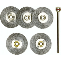 PROXXON 4528952 Radbürsten, Stahl, 22 mm, 5 Stück + 1 Träger von Proxxon