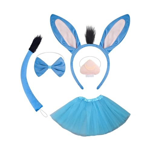 Proypiax Animal Cosplay -Kostüm, Animal Dress Up Kit - Tierrockkostüm Set,Masquerade Fancy Keilungsnase Rockschwänze für Halloween pelzige Kopfbedeckung von Proypiax