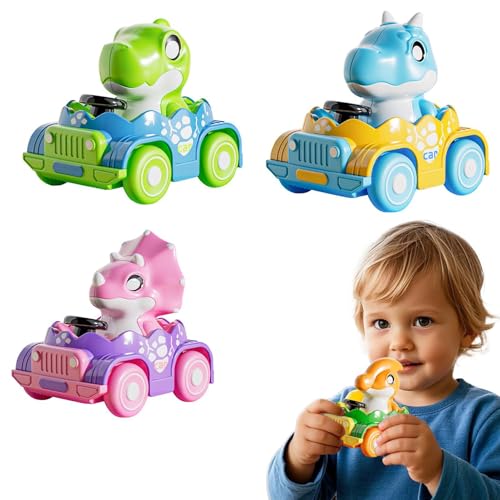 Proypiax Auto für Kleinkind drücken, Auto schieben,Dinosaurierform Press und Go Car für Kleinkind - Touch and Go Animal Vehicle Friction Tasted Game für Kinder, Mädchen, Alter 3+ von Proypiax