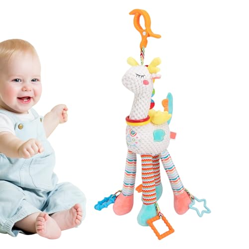 Proypiax Baby Rassel - Knisterndes Quietschspielzeug Mit Niedlichem Design,Kuscheltier Mit Windspiel, Multisensorik, Knisterfolie Und Rassel – Für Unterwegs, Einschlafhilfe Und Beistellbett von Proypiax