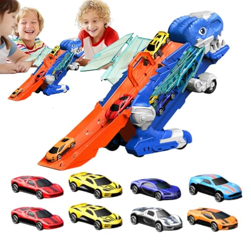 Proypiax Dinosaurier-Transport-LKW - Bunter Transport-LKW mit Dinosauriern - Tragbares Vorschul-Lernspiel, Wiederverwendbares Reisespiel für Zuhause, Schule & Unterwegs von Proypiax