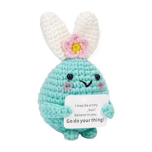 Proypiax Emotionale Unterstützung Kuscheltier - Handgefertigte Plüschtiere aus Häkelarbeit | Motivierende Häkel Häschenpuppe Für Halloween Ostern Weihnachten Als Geschenk Für Mama Freundin Und von Proypiax
