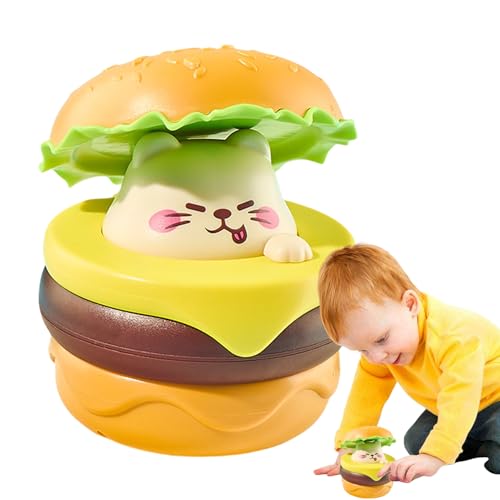 Proypiax Fahrzeug für Kleinkind 1-3 zurückziehen, Spielzeug winden,Netter Cartoon Hamburger Kleinkind Spielzeugauto | Entwicklungsspiele, Kinderspielwagen für Thanksgiving, Familie, Freunde, Zuhause von Proypiax
