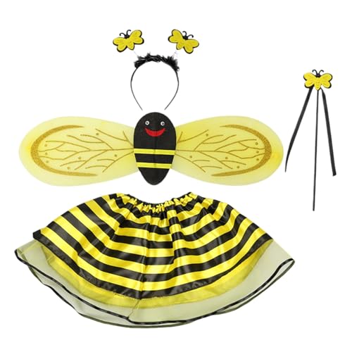 Proypiax Kid Bee Dress Up | Kostüm Kleid mit Wings Stirnband - Halloween Accessoires, Cartoon -Kostüm -Set für Kinder Girls Proypiax Kid Bee Dress Up | Kostüm Kleid mit Wings Stirnband - Halloween Accessoires, Cartoon -Kostüm -Set für Kinder Girls von Proypiax