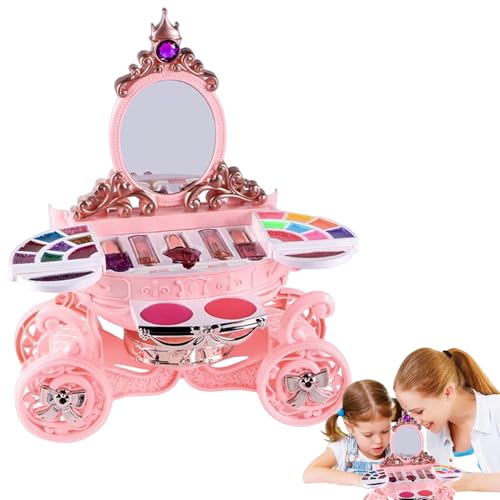 Proypiax Kinderspiel -Make -up -Spielzeug, Kinder waschbares Make -up -Spielzeug,Mädchen waschbarer Make -up -Spielzeug Kit | Kreative Schönheit Vanity Set für Teenager, Tochter, Enkelin von Proypiax