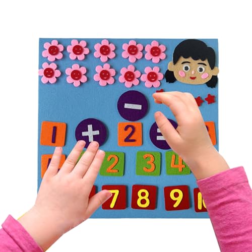 Proypiax Math Felt Board, Addition und Subtraktionsspielzeug - Additions -Subtraktionszählspiel | Zählen von Bildungsspielzeugen für Kinder im Alter von 3 bis 6 Jahren, Zahlenfahne Flet Board von Proypiax