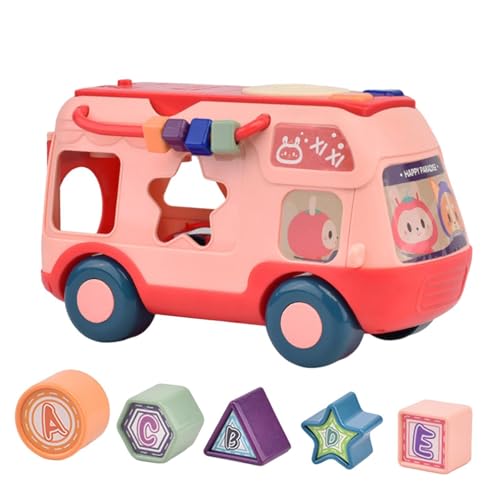 Proypiax Musikalischer Lernbus, Baby Toy Bus - Klavier klopfen Spielzeug mit Musik/Licht | Vorschulgeschichtenerzählfahrzeug, frühe Bildung Puzzle Story-Maschine für 1 bis 3 Jahre für das Spielenspiel von Proypiax