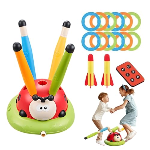 Proypiax Musikalisches Sprungspielzeug, Marienkäfer -Übungs -Sprungspielzeug,Marienkäfer Raketenwerfer Spielzeug | Kleinkindgartenspiele mit Fernbedienung für Zuhause, Outdoor, Hof, Terrasse von Proypiax