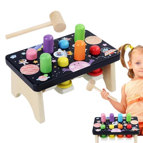Proypiax Whack Mole Game für | Buntes Whack Maulwurfsspiel Holzschlägen mit Mallet - Vorschule Feinmotorik -Bildungspersonal zum Geburtstag von Proypiax