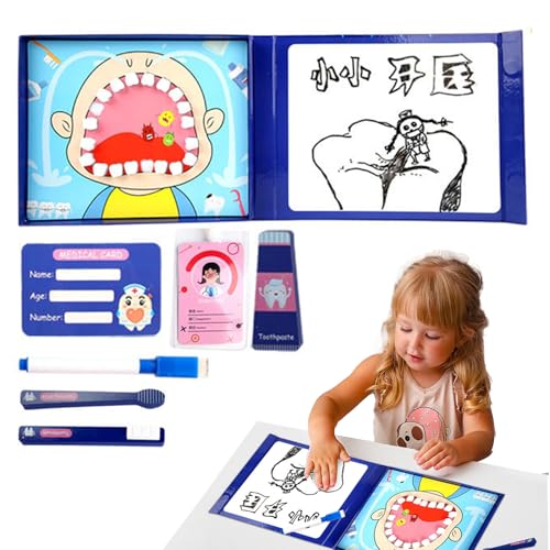 Proypiax Zahnarztspiel für Kinder, Kinder Zahnarzt Spielzeugkit | Realistische Doktorzähne Spielset | Bildungspräparat -Requisiten im Vorschulalter, Interactive Fine Motor Skills Toy für die von Proypiax