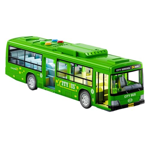 Spielzeug-Fahrzeug Bus Spielzeugauto City Tram Straßenbahn Mit Rädern Modell-Bahn Mit Freilauf, Lenksteuerung & Türen Zum Öffnen Legierung Reibungsgetriebenes Gelenkbus Zurückziehen Spielzeugauto von Proypiax