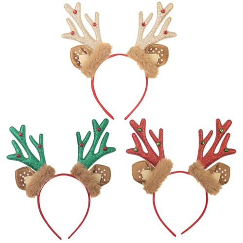 3 Stück Hirschkopf-Weihnachtsschmuck, Haarreif aus Hirschgeweih, Haar-Accessoires, Weihnachten, realistisches Hirschgeweih, für Damen, Mädchen, Weihnachten, Halloween, Cosplay 3 Stück Hirschkopf-Weihnachtsschmuck, Haarreif aus Hirschgeweih, Haar-Accessoires, Weihnachten, realistisches Hirschgeweih, für Damen, Mädchen, Weihnachten, Halloween, Cosplay von Pruojhw