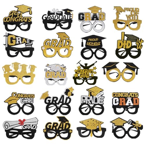 Pruojhw 2025 Gläser, Ballbrille | Klasse 2025 Graduierung Foto Requisiten, Booth Black and Gold Grad Eyeglass Favors Favors for Boys, Kindergarten & Girls Pruojhw 2025 Gläser, Ballbrille | Klasse 2025 Graduierung Foto Requisiten, Booth Black and Gold Grad Eyeglass Favors Favors for Boys, Kindergarten & Girls von Pruojhw