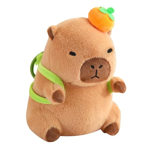 Pruojhw Capybara Plüschtier Capybara Cute Capybara Plüschtier - Capybara trägt eine Schildkrötentasche für Haustiere, süße Neuheit Capybara Plüsch für Bett, Khaki, Gelb, Se référer au descriptif von Pruojhw