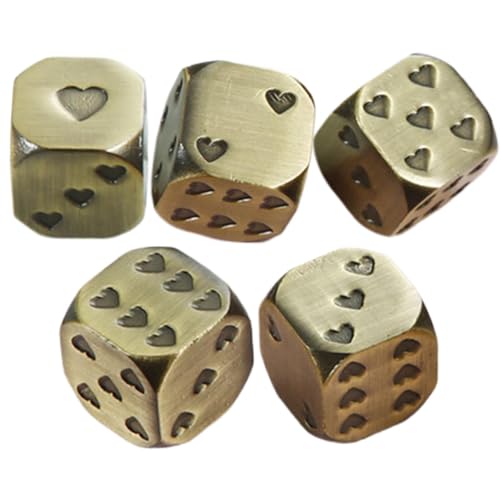 Pruojhw Einzigartige Würfel, Rollenspiel-Würfel – sechsseitiges Tischspiel-Würfel-Herzmodell, 6-seitige Tischspielwürfel, abgerundete und runde Metallecken-Design, 5 x für Mahjong-Spiele Pruojhw Einzigartige Würfel, Rollenspiel-Würfel – sechsseitiges Tischspiel-Würfel-Herzmodell, 6-seitige Tischspielwürfel, abgerundete und runde Metallecken-Design, 5 x für Mahjong-Spiele von Pruojhw