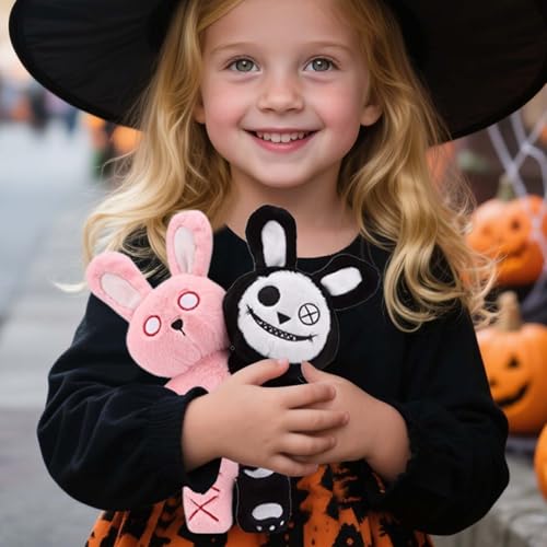 Pruojhw Hase Plüschtier,Spielzeugpuppe - Zweiköpfige Horror Puppe 28cm Deko Für Schlafzimmer Wohnzimmer Auto Ostern Halloween Weihnachten Geburtstag von Pruojhw
