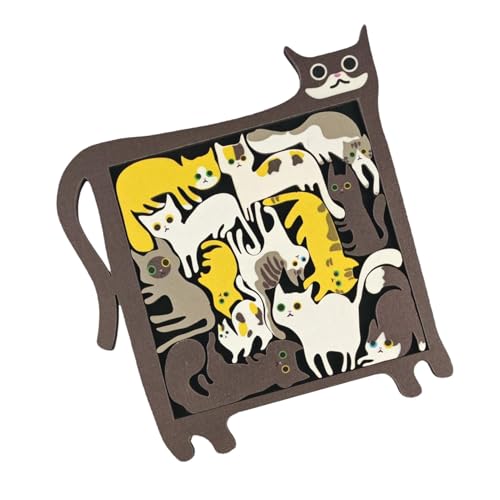 Pruojhw Holzpuzzles für die Kinder, Katzen-Puzzle-Spielzeug | Tierpuzzle für – Entwicklung der Fähigkeiten, frühes Lernspielzeug für Schule, Picknick, Outdoor, Reisen, Pruojhw Holzpuzzles für die Kinder, Katzen-Puzzle-Spielzeug | Tierpuzzle für – Entwicklung der Fähigkeiten, frühes Lernspielzeug für Schule, Picknick, Outdoor, Reisen, von Pruojhw