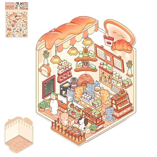 Pruojhw Miniatur-Hausaufkleber, kreative Miniatur-Hausaufkleber, 3D-Effekt Laptop-Abziehbilder | Scrapbooking-Dekorationswerkzeug, Abziehbilder Pruojhw Miniatur-Hausaufkleber, kreative Miniatur-Hausaufkleber, 3D-Effekt Laptop-Abziehbilder | Scrapbooking-Dekorationswerkzeug, Abziehbilder von Pruojhw