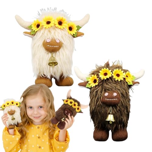 Pruojhw Plüschtier Highland, Kuh, Plüschtier Highland Kuh | 2 x Plüschtiere – Huggable Soft Highland Cow Doll für Kinder, Wohnzimmer, Schlafzimmer Pruojhw Plüschtier Highland, Kuh, Plüschtier Highland Kuh | 2 x Plüschtiere – Huggable Soft Highland Cow Doll für Kinder, Wohnzimmer, Schlafzimmer von Pruojhw
