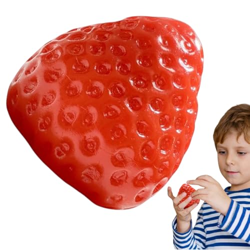 Pruojhw Strawberry Squeeze Ball, Strawberry Fidget Squeeze Toy | Sinnesspielzeug Spannungsreliever Zappet Ball | Schreibtischdekor Langsam Aufsteigendes Squeeze -Spiel von Pruojhw