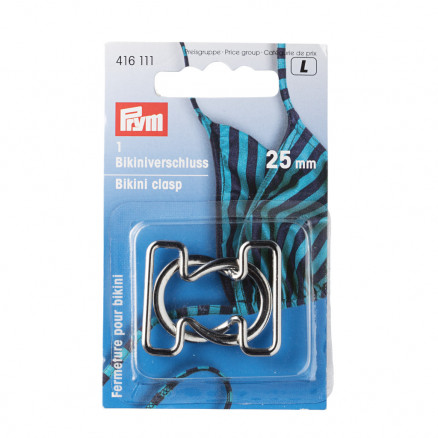 Prym Bikini Haken/Bikini Verschlüsse/Gürtel Verschlüsse Metall Silber 25mm - 1 Satz von Prym