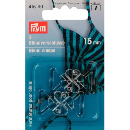 Prym Bikini-Haken/Bikini-Verschlüsse Kunststoff Transparent 15mm - 2 Sets von Prym