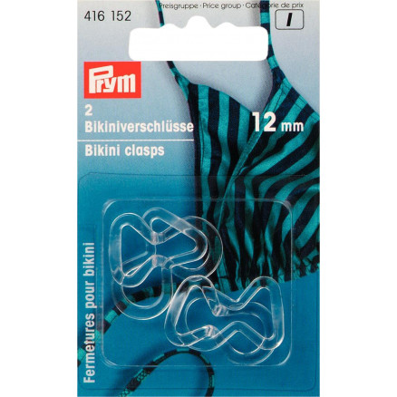 Prym Bikini-Verschluss oder BH-Verlängerung Kunststoff transparent 12mm - 2 Sets von Prym