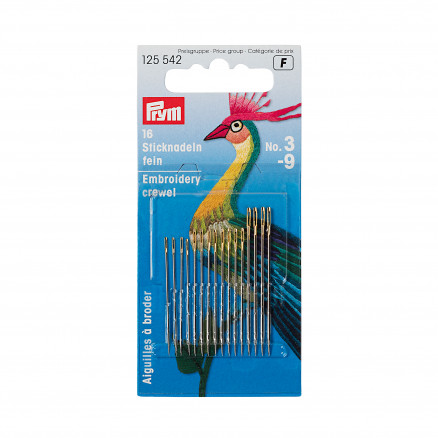 Prym Sticknadeln Stahl Silber 0,60x35mm Größe 9 - 16 Stück von Prym