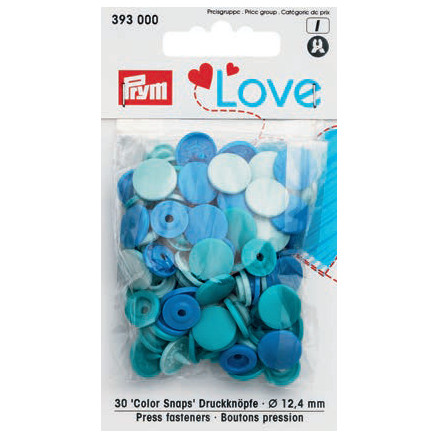 Prym Color Snaps Druckknöpfe Kunststoff Rund 12,4mm versch. Türkis - 30 Stk von Prym
