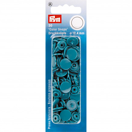Prym Color Snaps Druckknöpfe Kunststoff Rund Dunkel Türkis 12,4mm - 30 Stk von Prym