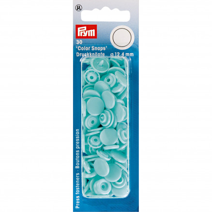 Prym Color Snaps Druckknöpfe Kunststoff Rund Hell Türkis 12,4mm - 30 Stk von Prym