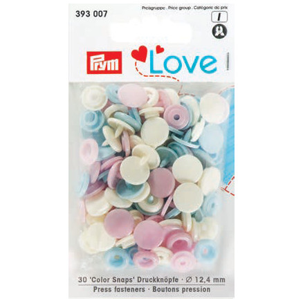 Prym Color Snaps Druckknöpfe Kunststoff Rund 12,4mm versch. Pastell - Prym Color Snaps Druckknöpfe Kunststoff Rund 12,4mm versch. Pastell - von Prym