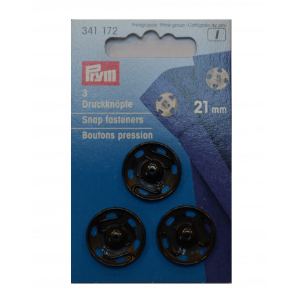 Prym Druckknöpfe Schwarz 21mm 3 Stk von Prym