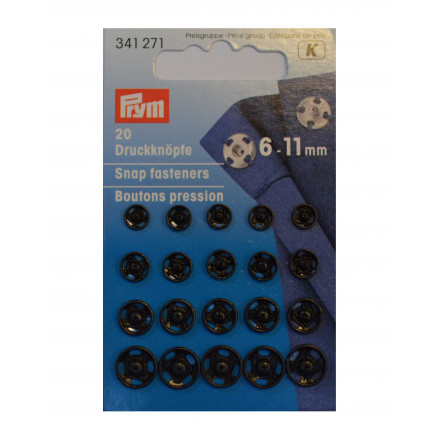 Prym Druckknöpfe Schwarz 6-11mm 20 Stk von Prym