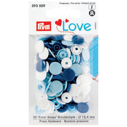 Prym Color Snaps Druckknöpfe Kunststoff Rund 12,4mm versch. Blau - 30 Stk von Prym