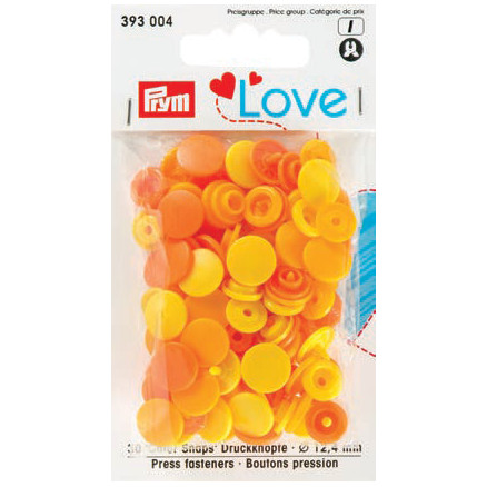 Prym Color Snaps Druckknöpfe Kunststoff Rund 12,4mm versch. Gelb - 30 Stk von Prym
