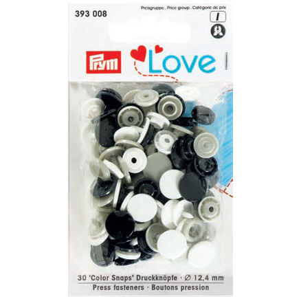 Prym Color Snaps Druckknöpfe Kunststoff Rund 12,4mm versch. Neutral - 30 Stk von Prym