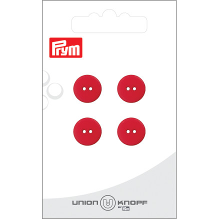 Prym Flacher Kunststoffknopf Rot 12mm - 4 Stück von Prym