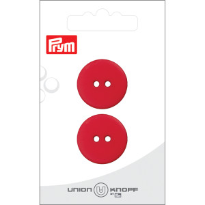 Prym Flacher Kunststoffknopf Rot 23mm - 2 Stück von Prym