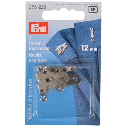 Prym Hosenhaken Silber 12mm - 2 Stück von Prym