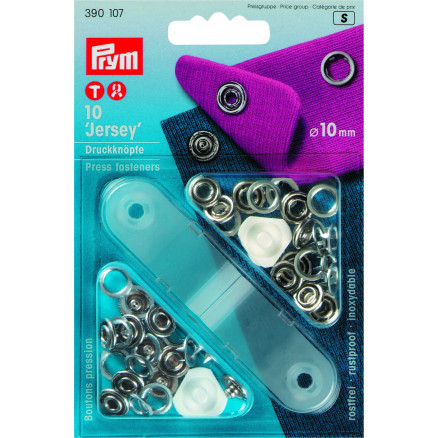 Prym Jersey Druckknöpfe Ring Silber 10mm - 10 Stück. von Prym