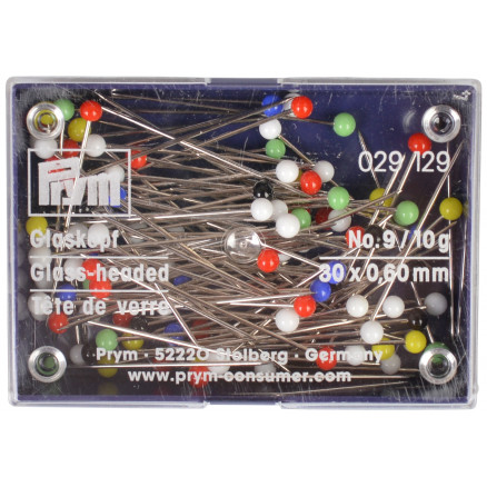 Prym Stecknadeln Glaskopf Farbenmix 0,6x30mm - 10 g von Prym