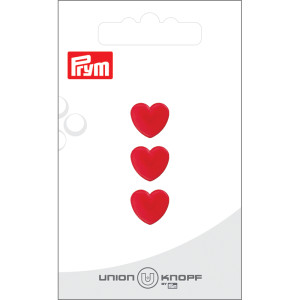 Prym Kunststoffknopf Herz rot 12mm - 3 Stück von Prym