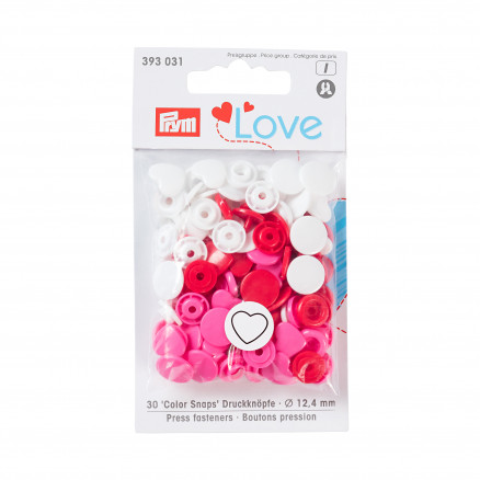 Prym Love Color Snaps Druckknöpfe Plastik Herz 12,4mm Versch. Rot/Pink/Weiß - 30 Stk Prym Love Color Snaps Druckknöpfe Plastik Herz 12,4mm Versch. Rot/Pink/Weiß - 30 Stk von Prym