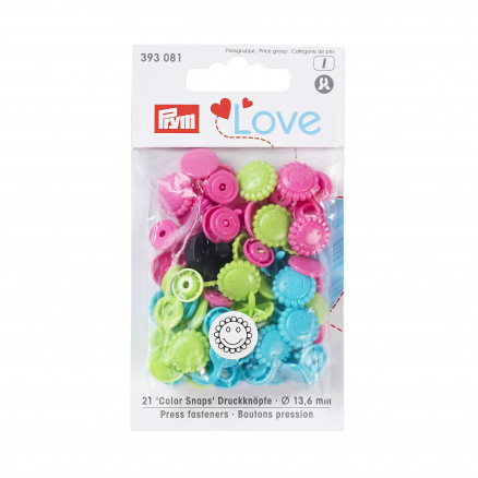 Prym Love Color Snaps Druckknöpfe Plastik Blume 13,6mm Versch. Pink/Grün/Türkis - 30 Stk Prym Love Color Snaps Druckknöpfe Plastik Blume 13,6mm Versch. Pink/Grün/Türkis - 30 Stk von Prym