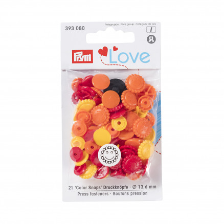 Prym Love Color Snaps Druckknöpfe Plastik Blume 13,6mm Versch. Rot/Orange/Gelb - 30 Stk Prym Love Color Snaps Druckknöpfe Plastik Blume 13,6mm Versch. Rot/Orange/Gelb - 30 Stk von Prym